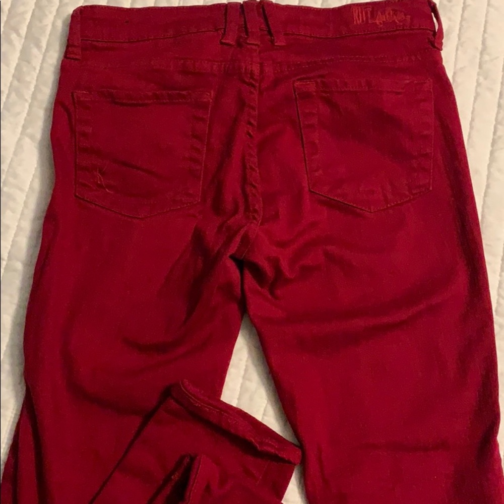 Super cute red stretchy jeans